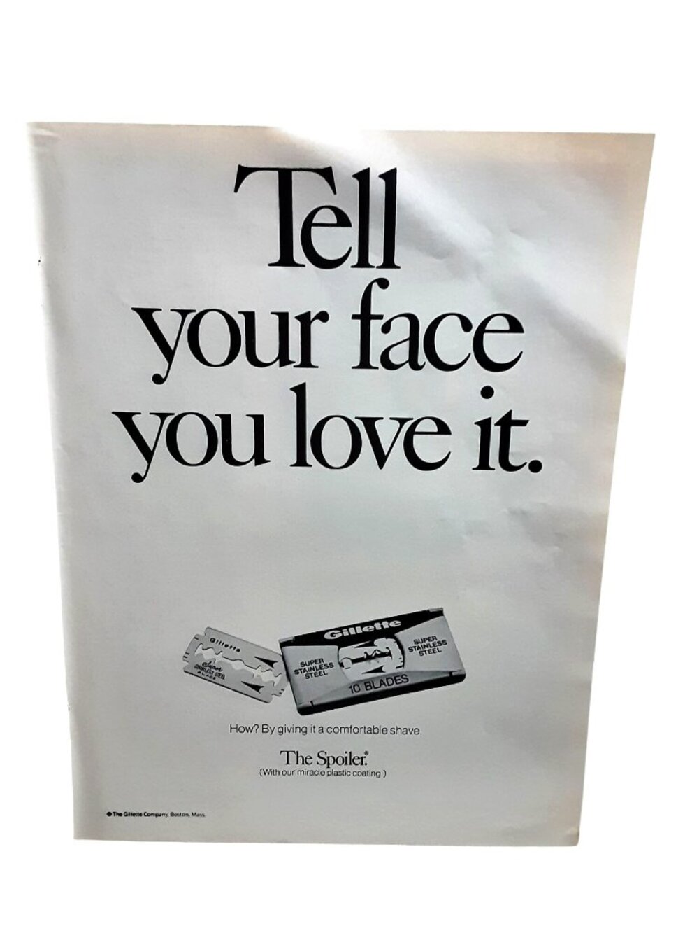 1971 Vintage Bathroom Decor Gillette Razor Blade Wall Art Ad